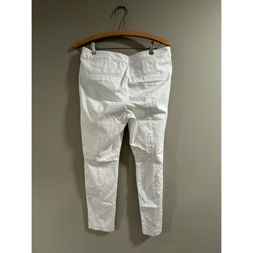 Lilly Pulitzer Kelly Ankle Pants Jacquard Trellis Size 8 White Womens - Picture 5 of 7